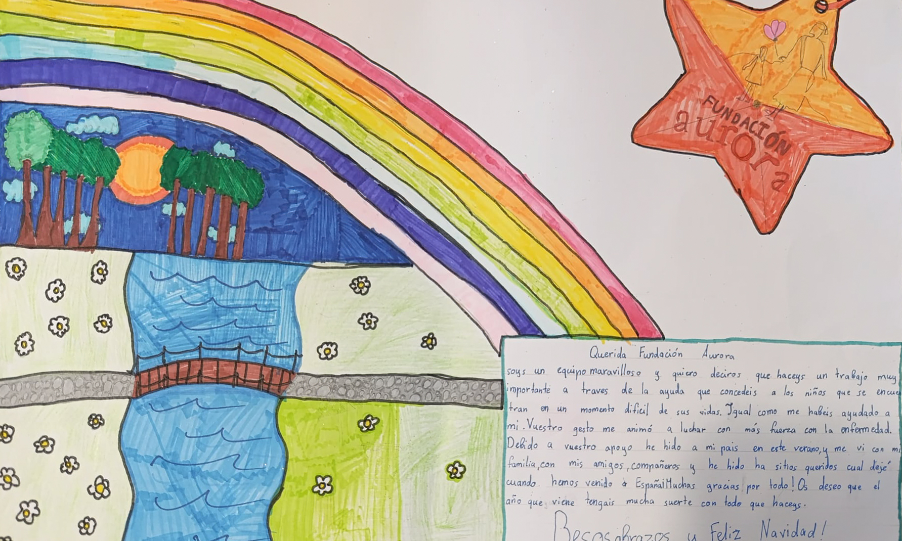 Dibujo hecho por una de las niñas que en 2024 pidió su deseo a través de la acción 40 familias, 40 deseos